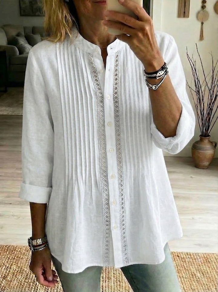 Casual Pleated Linen And Cotton Shirt, Lily & Sam, image 3