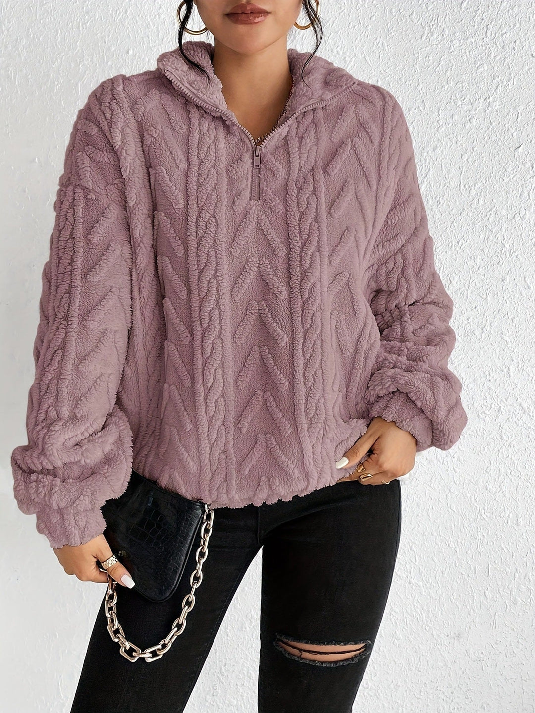Fluffy Zip Sweater, Lily & Sam, image 14