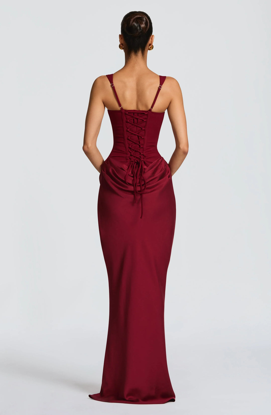 Robe longue ajustée femme dos nu
