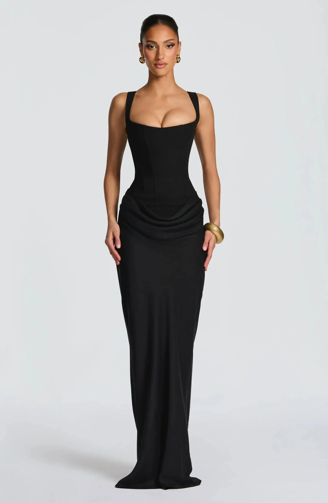 Robe longue ajustée femme dos nu