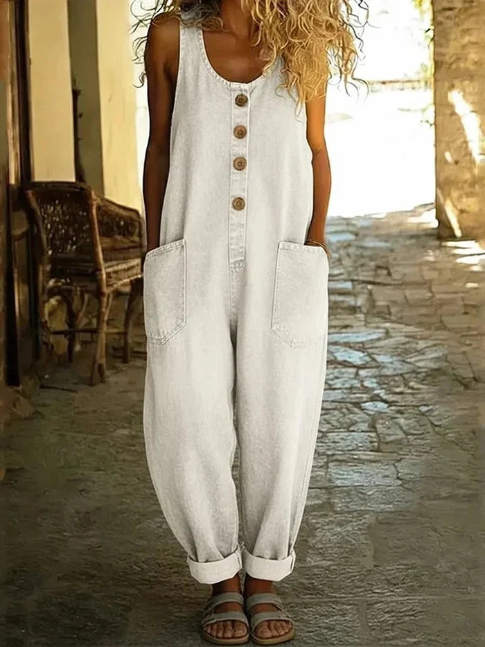 Vintage Cotton Denim Jumpsuit, Lily & Sam, image 4