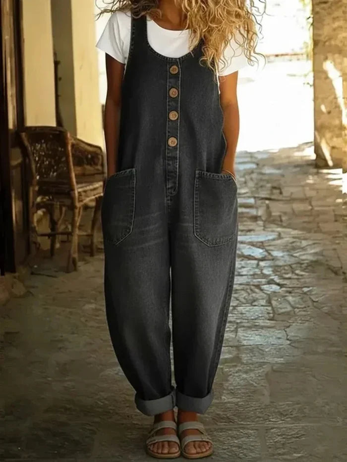 Vintage Cotton Denim Jumpsuit, Lily & Sam, image 2