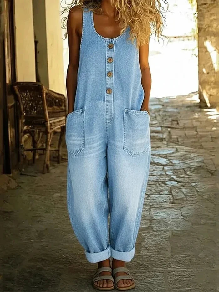 Vintage Cotton Denim Jumpsuit, Lily & Sam, image 3