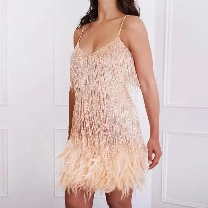 Sequin feather mini dress, Lily & Sam, image 7