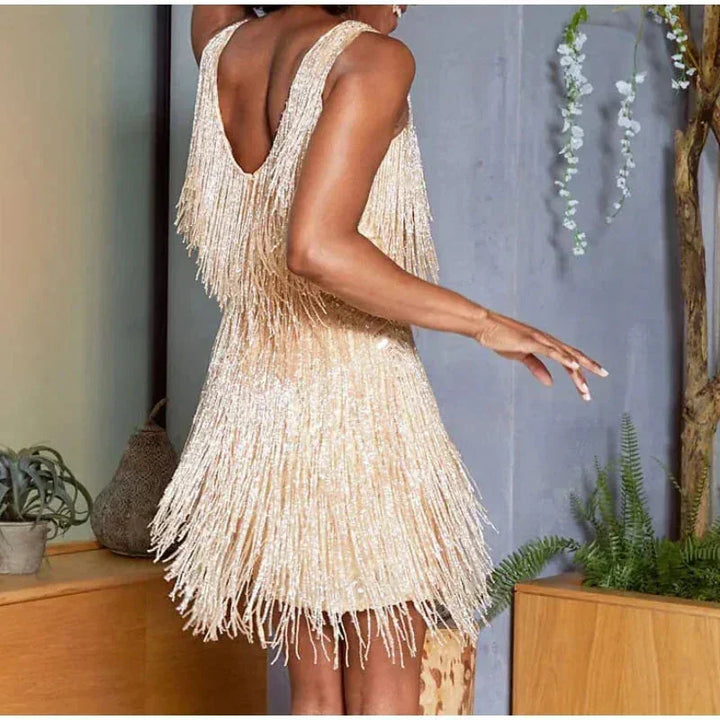 Sequin feather mini dress, Lily & Sam, image 8