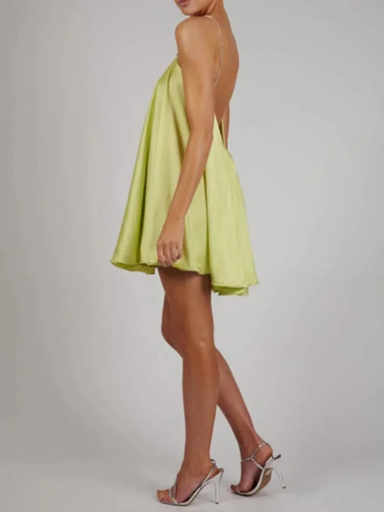 Satin chain detail mini dress, Lily & Sam, image 5
