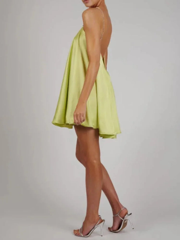Satin chain detail mini dress, Lily & Sam, image 5