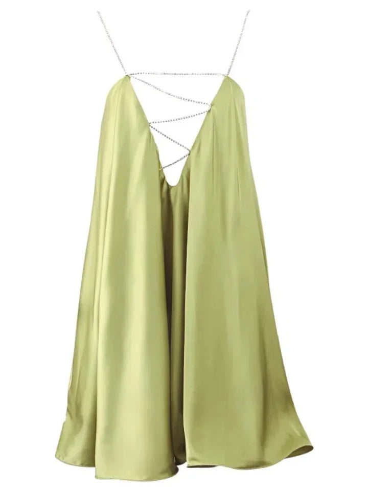 Satin chain detail mini dress, Lily & Sam, image 6