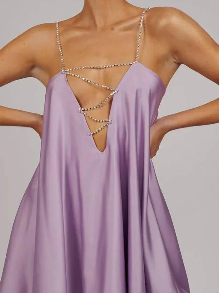 Satin chain detail mini dress, Lily & Sam, image 11