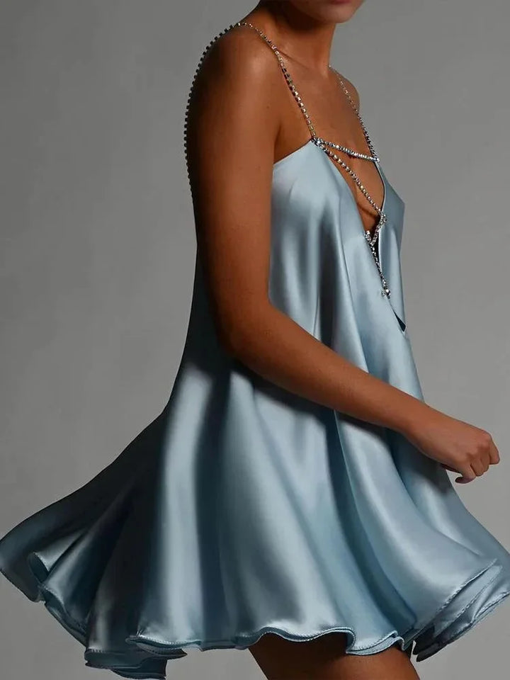 Satin chain detail mini dress, Lily & Sam, image 14