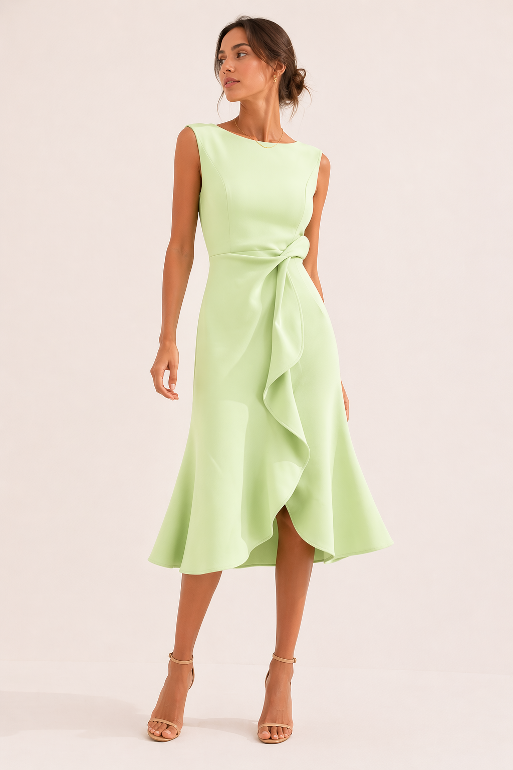 Boat neck midi dress with waist bow, Lily & Sam, image 3