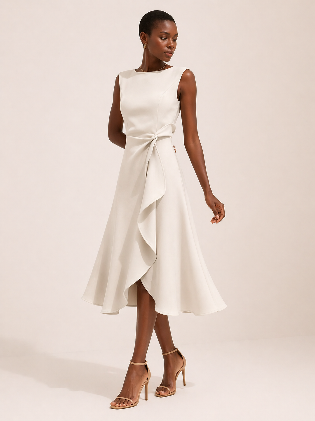 Boat neck midi dress with waist bow, Lily & Sam, image 7
