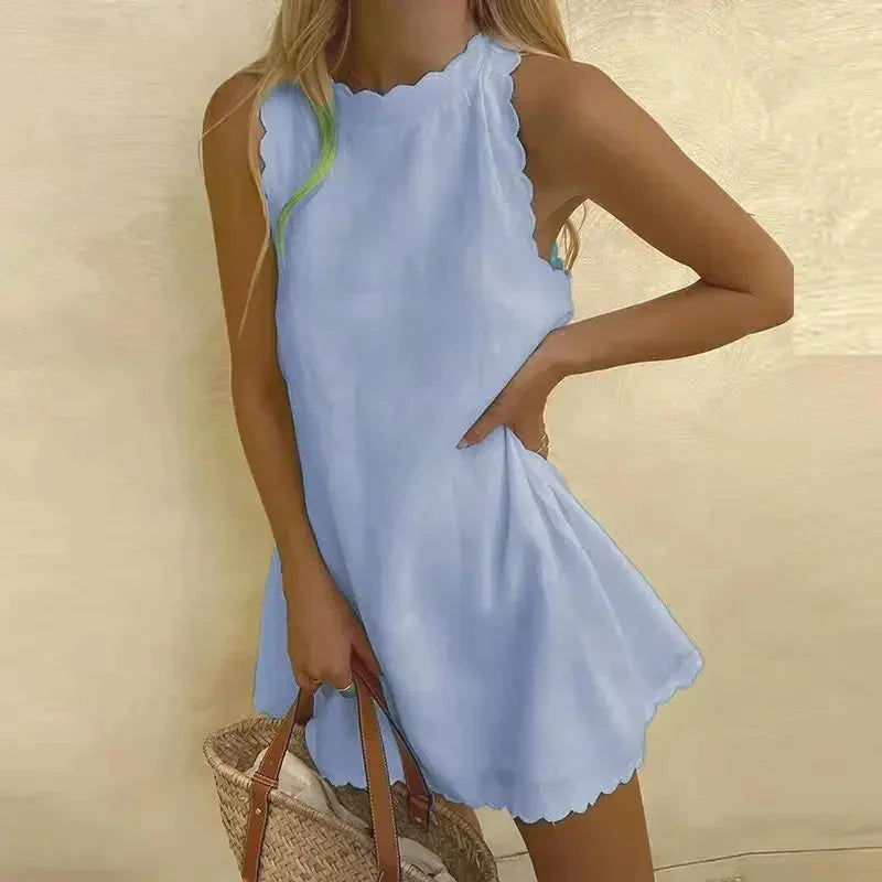 Scalloped hem mini dress, Lily & Sam, image 3
