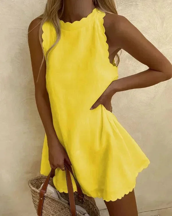 Scalloped hem mini dress, Lily & Sam, image 7