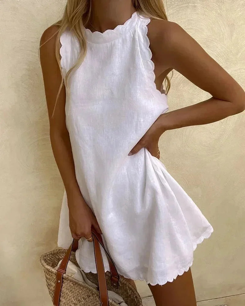 Scalloped hem mini dress, Lily & Sam, image 8