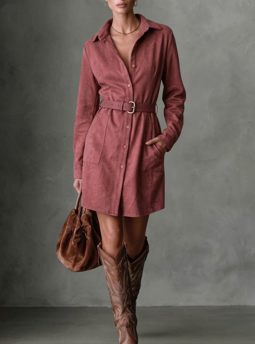 Selene Suede Midi Coat Dress, Lily & Sam, image 5