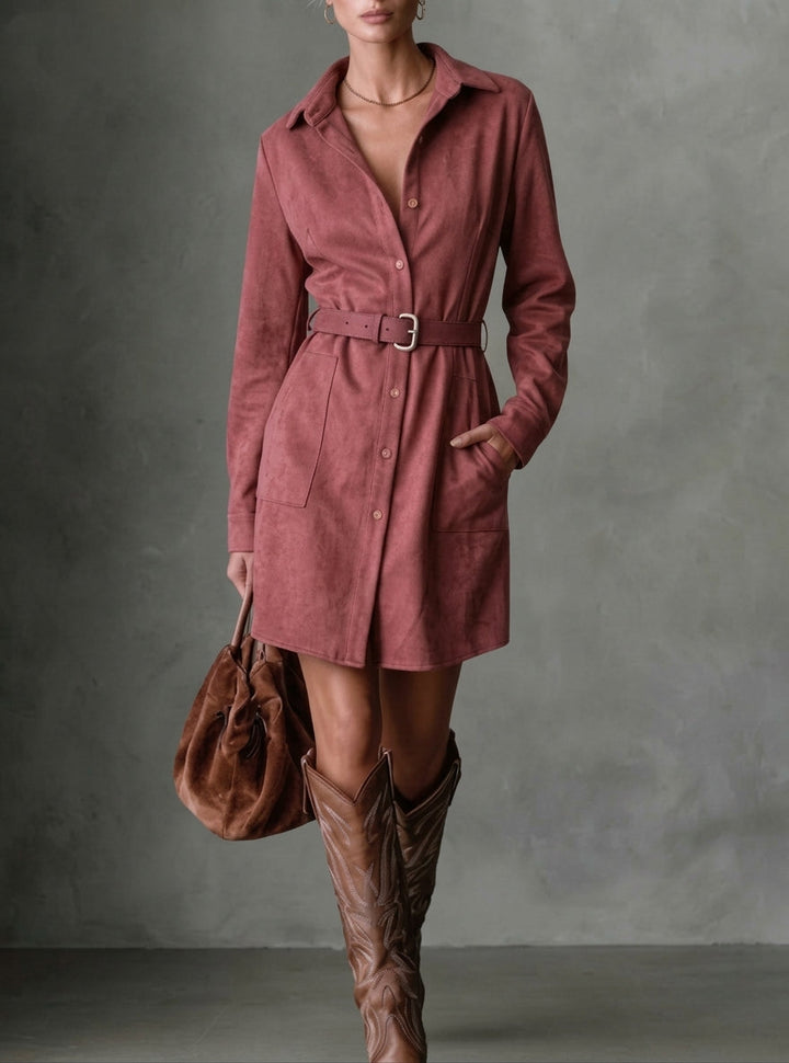 Selene Suede Midi Coat Dress, Lily & Sam, image 5