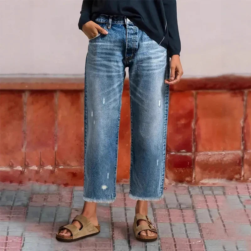 Retro Cropped Straight Jeans, Lily & Sam, image 1
