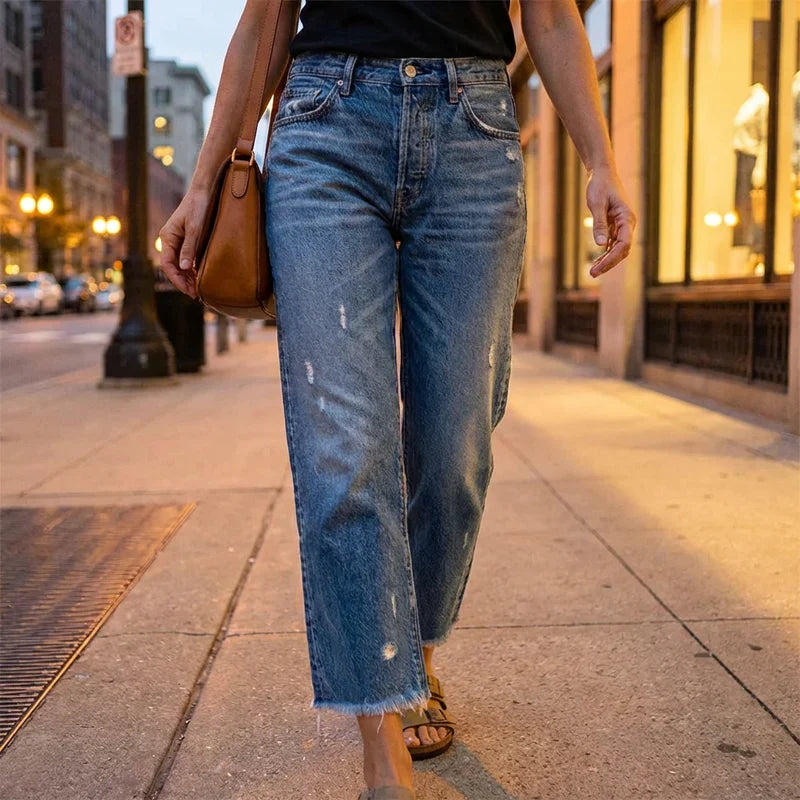 Retro Cropped Straight Jeans, Lily & Sam, image 2