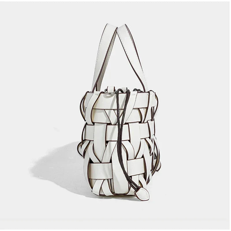 Women's Faux Leather Drawstring Bag, Lily & Sam, image 3