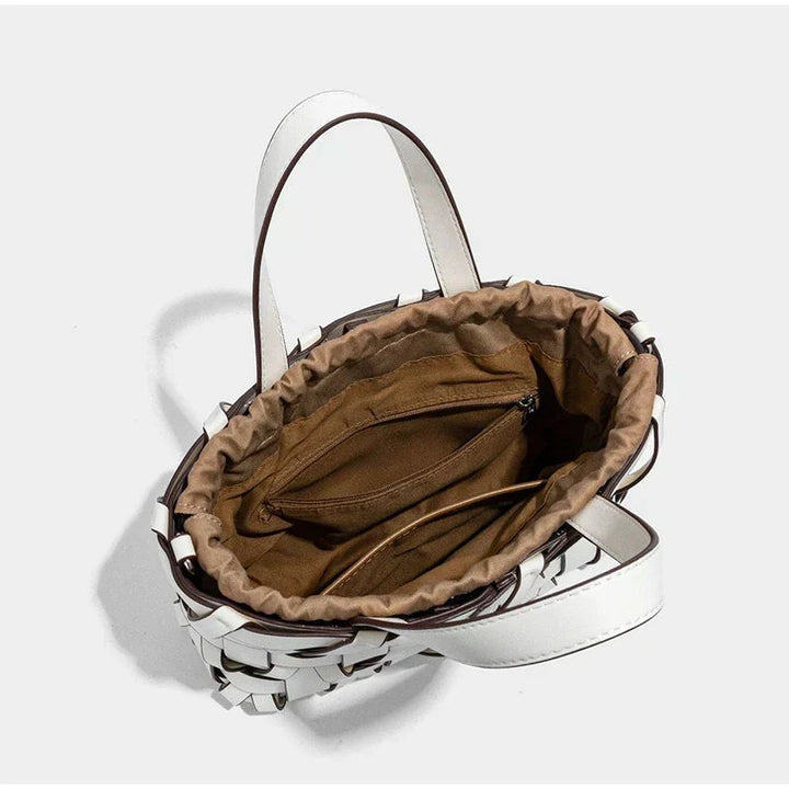 Women's Faux Leather Drawstring Bag, Lily & Sam, image 5