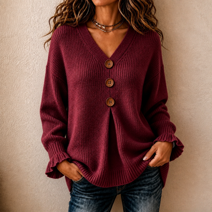 V Neck Ribbed Knit Pullover Sweater, Lily & Sam, image 13