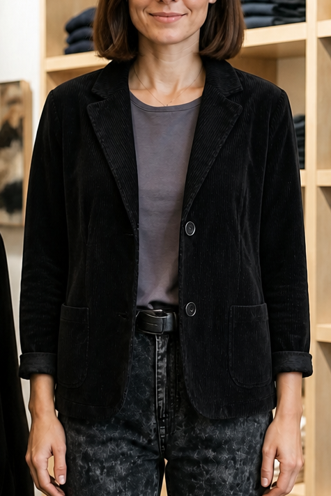 Fine Corduroy Look Structured Shoulder Jacket, Lily & Sam, image 13