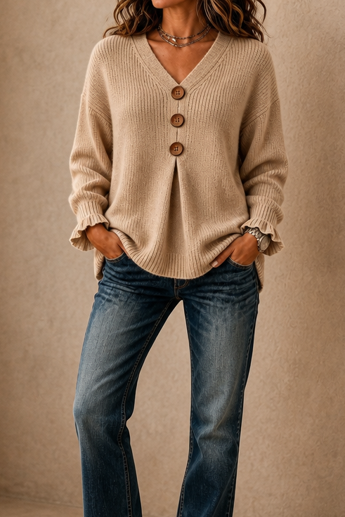 V Neck Ribbed Knit Pullover Sweater, Lily & Sam, image 18