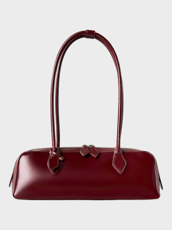 Women's Structured Zip Leather Bag, Lily & Sam, image 2