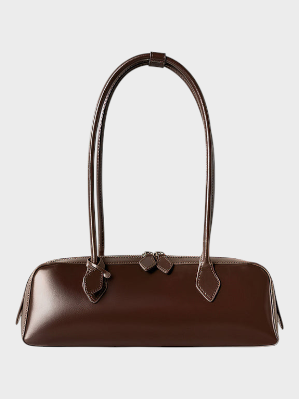 Women's Structured Zip Leather Bag, Lily & Sam, image 3