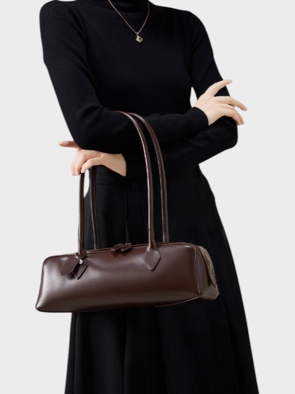 Women's Structured Zip Leather Bag, Lily & Sam, image 5
