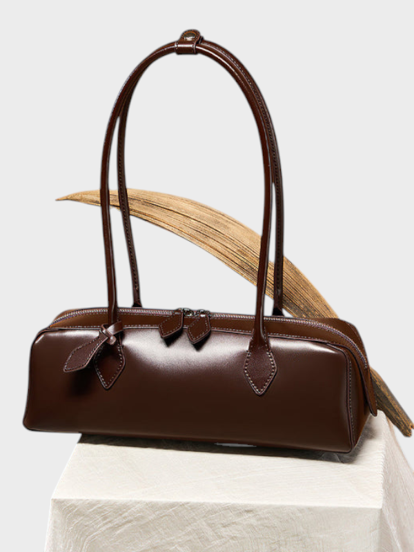 Women's Structured Zip Leather Bag, Lily & Sam, image 6