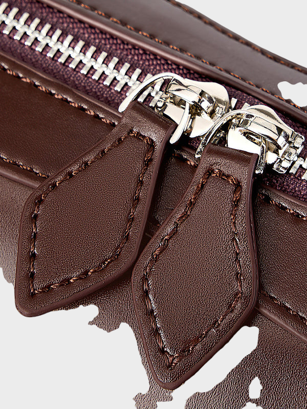 Women's Structured Zip Leather Bag, Lily & Sam, image 8
