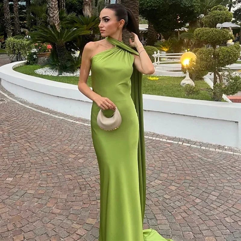 One shoulder draped maxi dress, Lily & Sam, image 5
