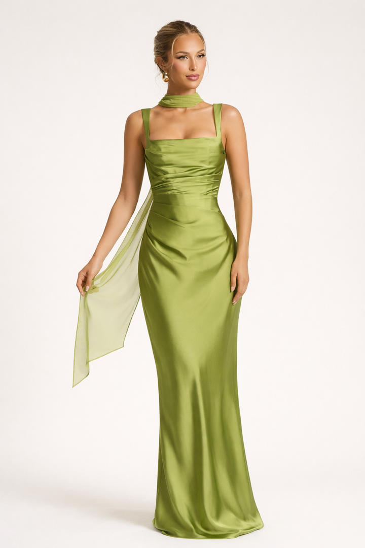 Square neck fitted maxi dress, Lily & Sam, image 1