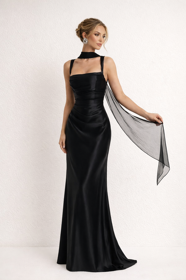 Square neck fitted maxi dress, Lily & Sam, image 3