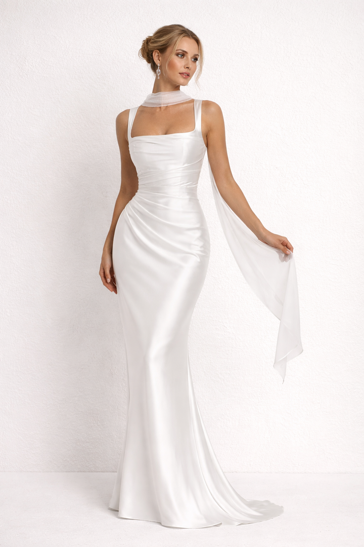 Square neck fitted maxi dress, Lily & Sam, image 5