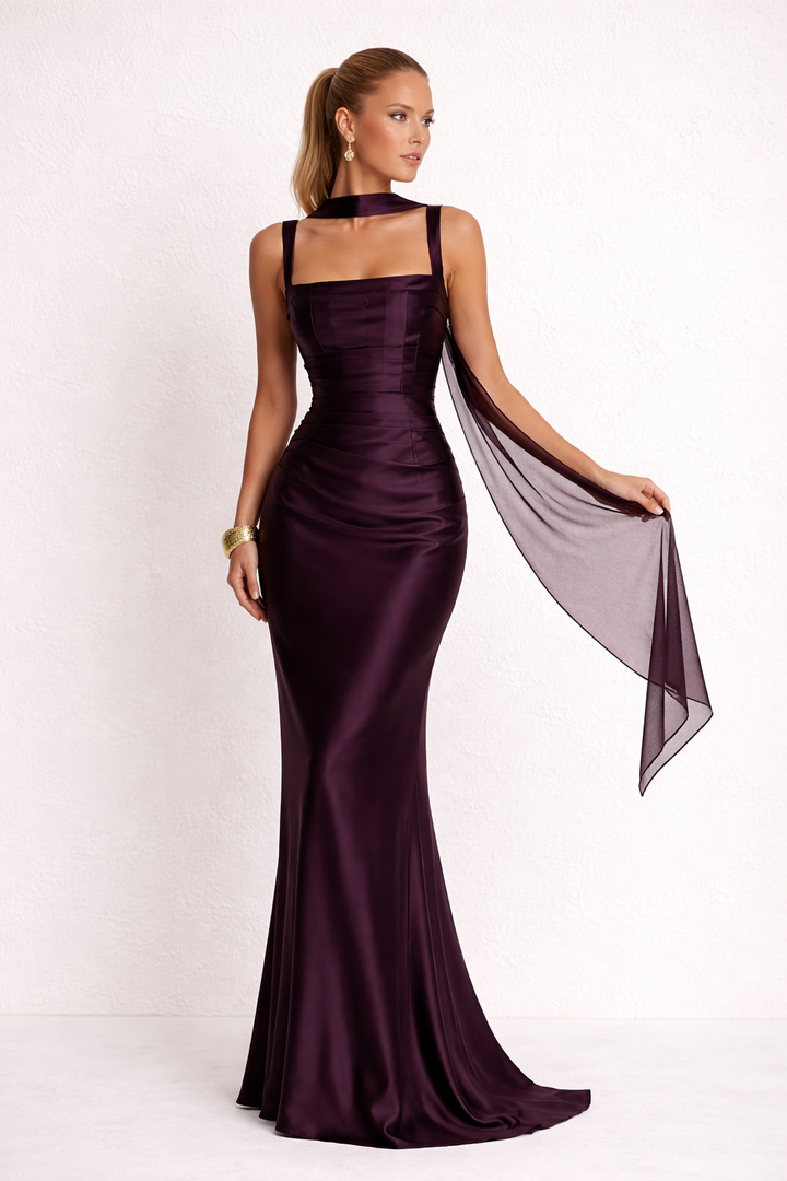Square neck fitted maxi dress, Lily & Sam, image 7