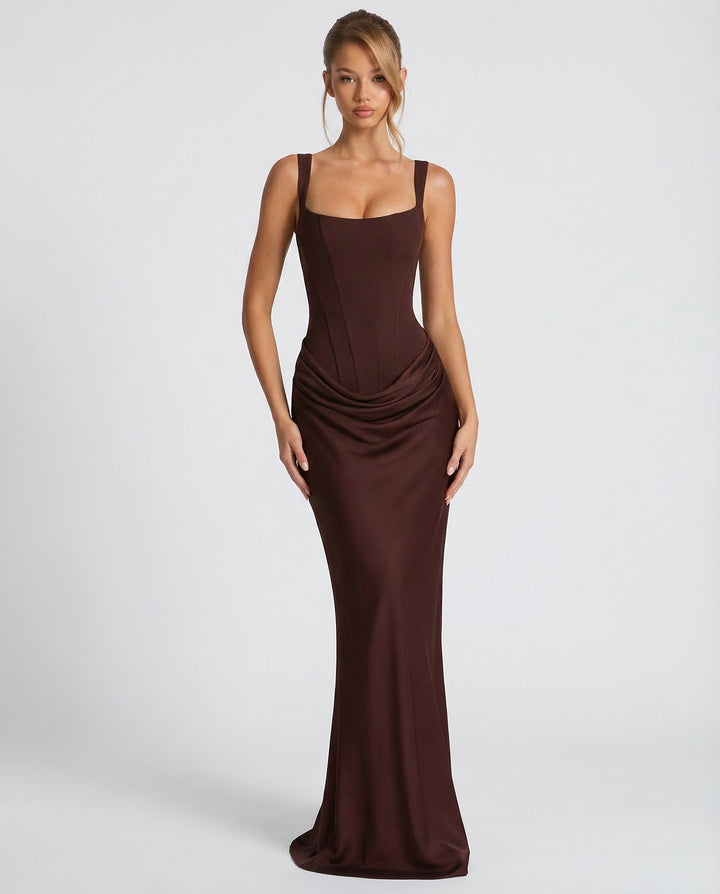 Square neck maxi dress with draped waist, Lily & Sam, image 1