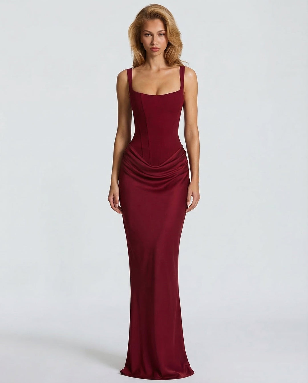 Square neck maxi dress with draped waist, Lily & Sam, image 6