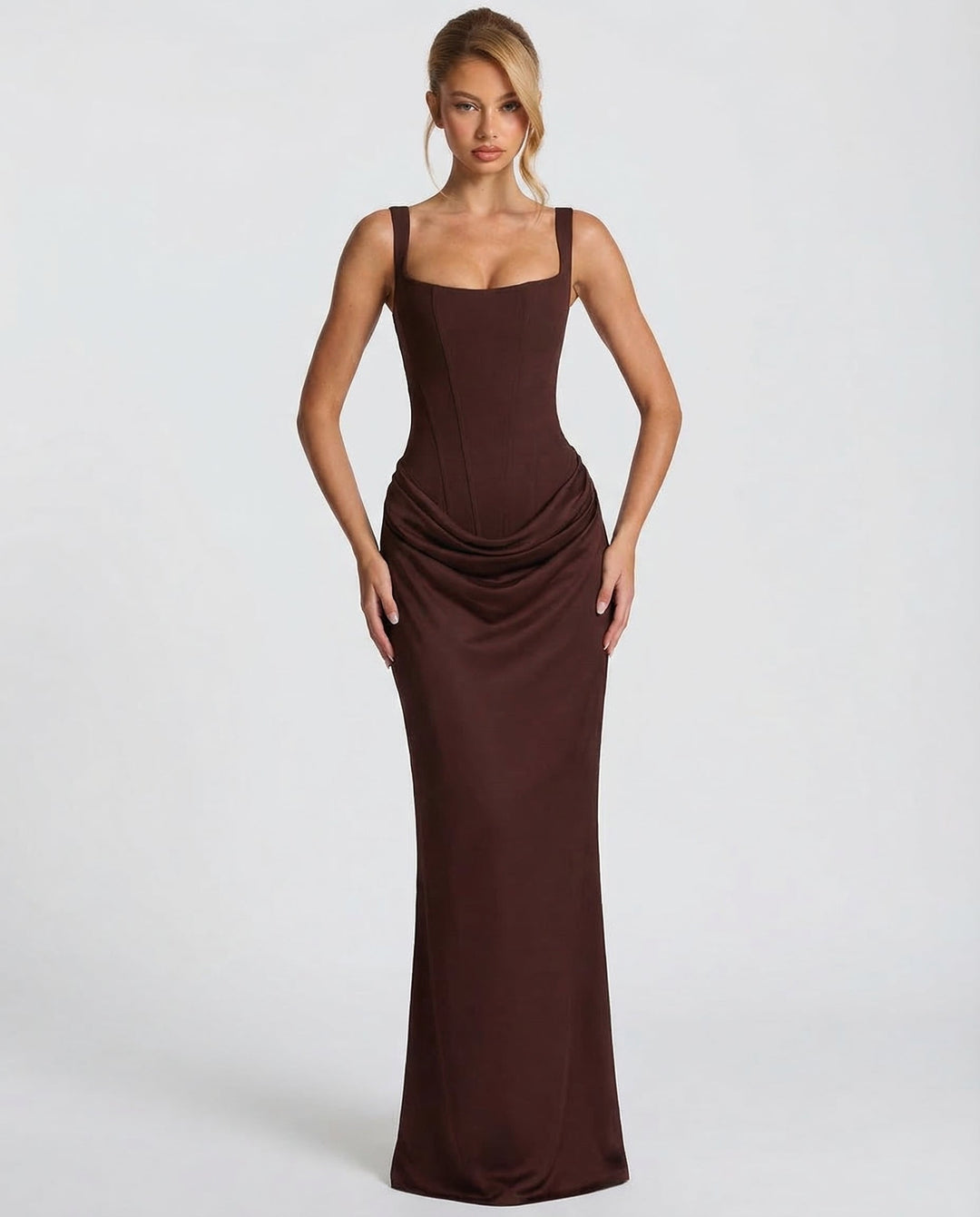 Square neck maxi dress with draped waist, Lily & Sam, image 9