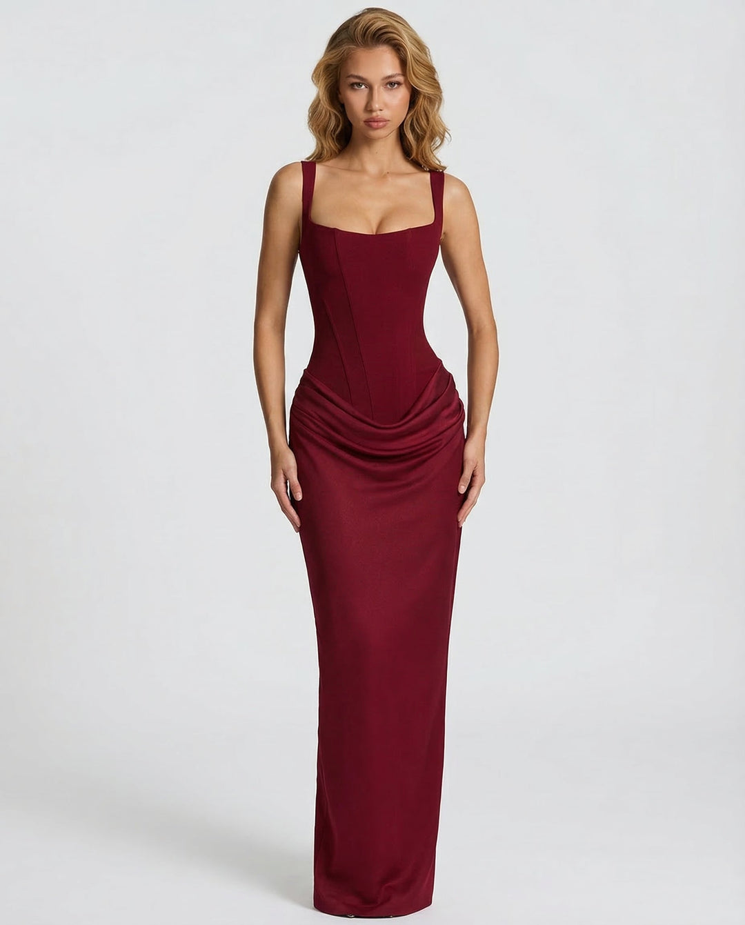 Square neck maxi dress with draped waist, Lily & Sam, image 20