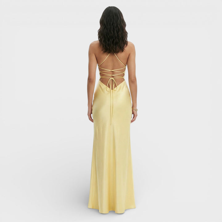 V neck maxi dress with side slit, Lily & Sam, image 4