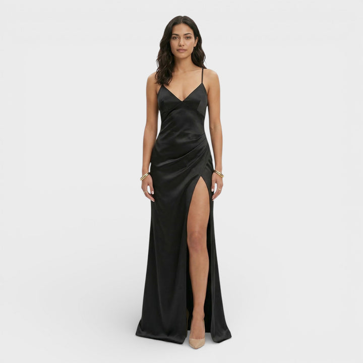 V neck maxi dress with side slit, Lily & Sam, image 5