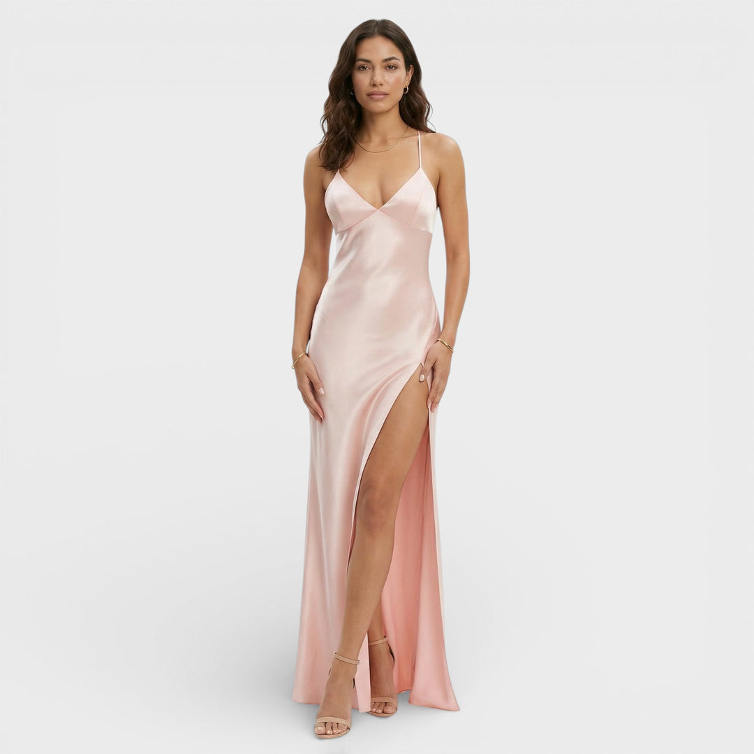 V neck maxi dress with side slit, Lily & Sam, image 10